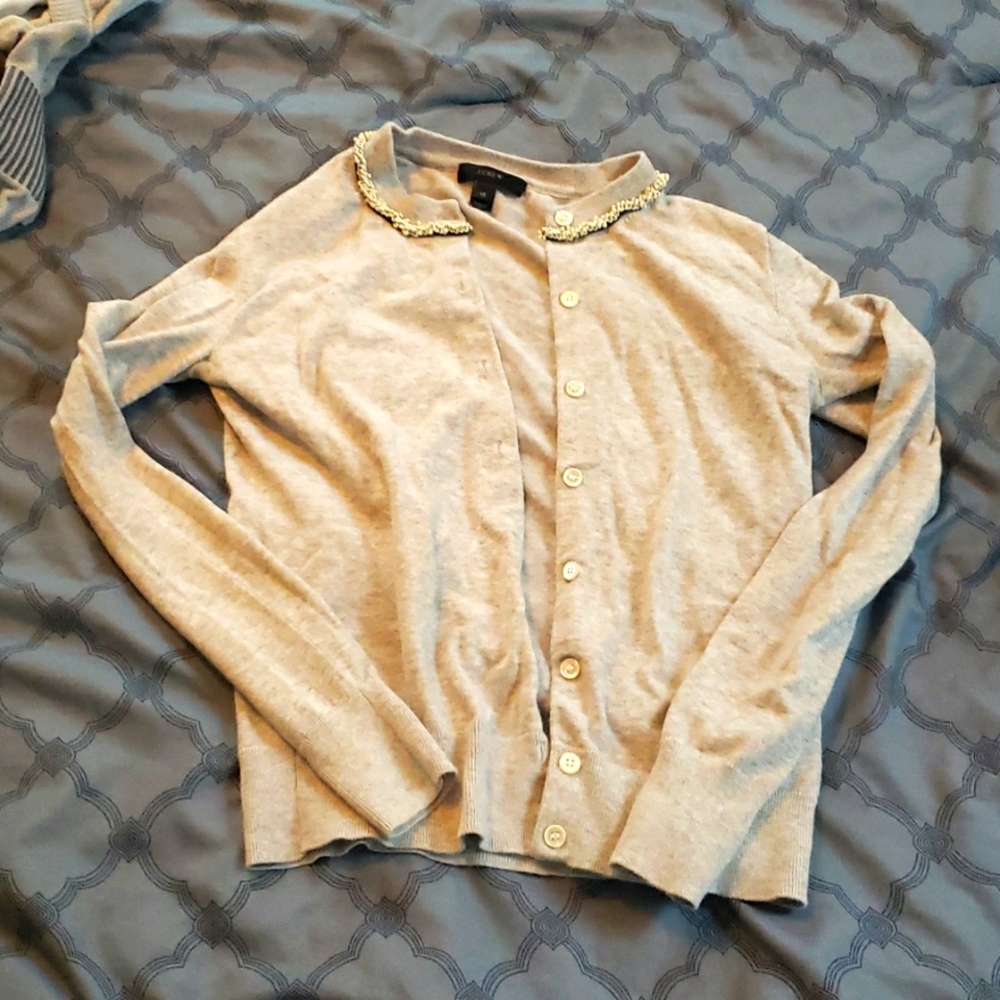 J crew beaded collar cardigan